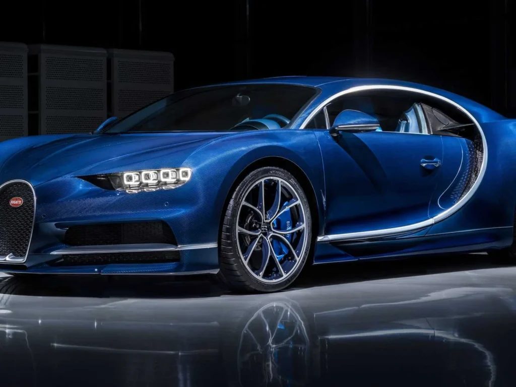 blue bugatti