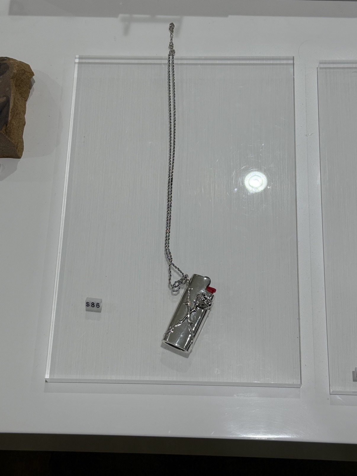 Silver Wild Rose Lighter Case Pendant Necklace by en route, $86