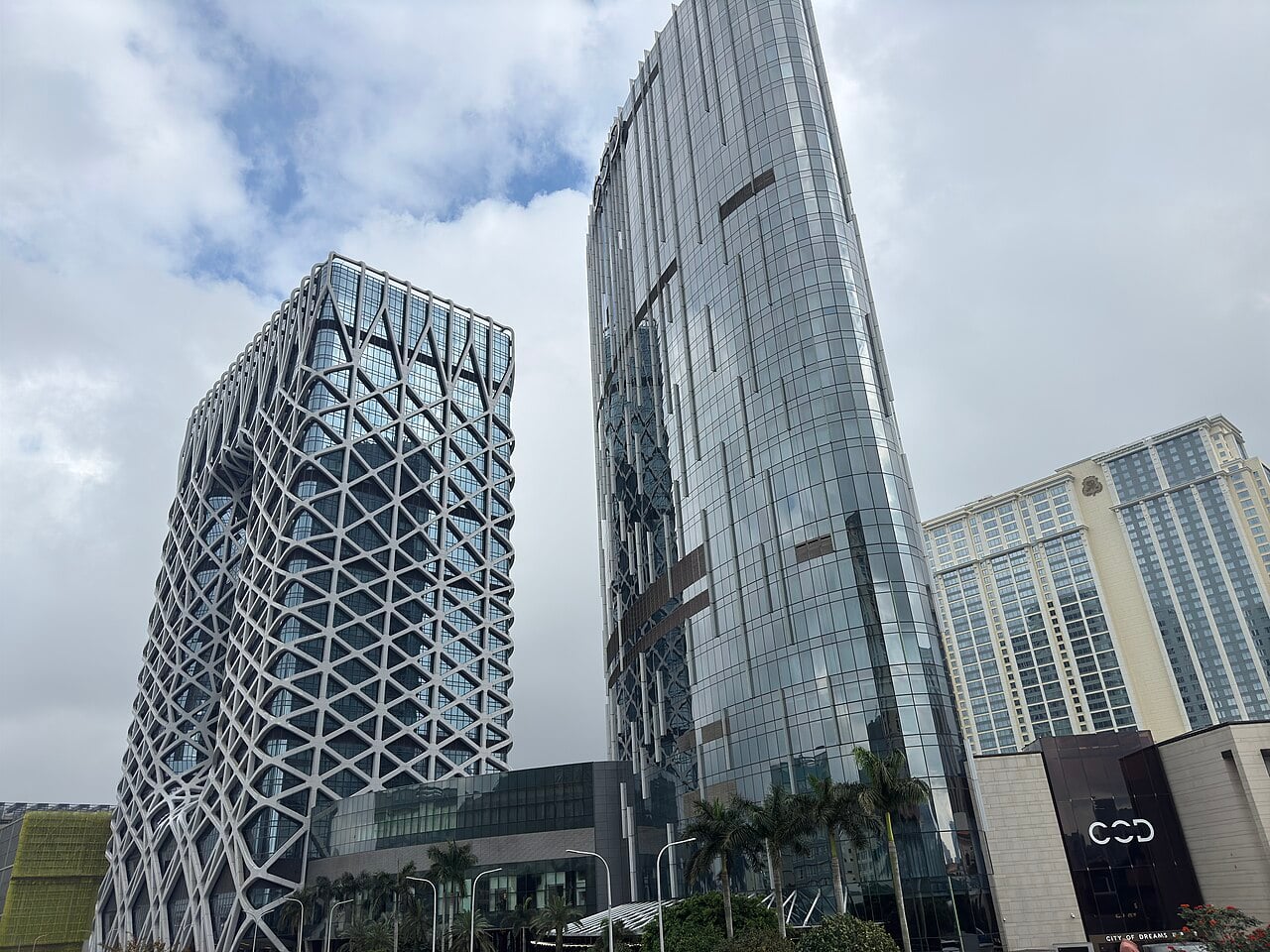 Exterior of City of Dreams Macau on the Cotai Strip, the integrated resort where Melco's new REM hotel opens in October 2026