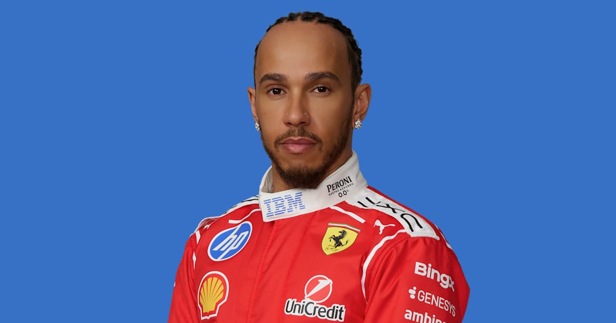 Lewis Hamilton in Ferrari red during his first season with the team.