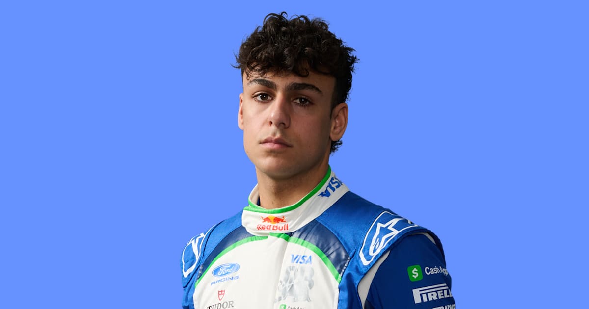 Arvid Lindblad in his official 2026 Racing Bulls driver portrait, the grid's only true rookie this season.