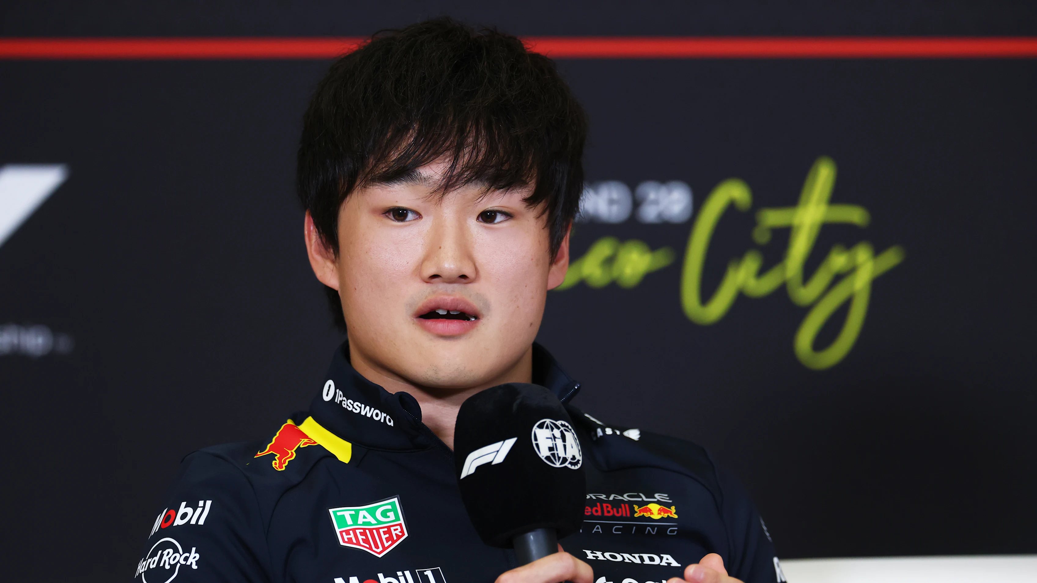 Yuki Tsunoda during a Formula 1 race weekend preview