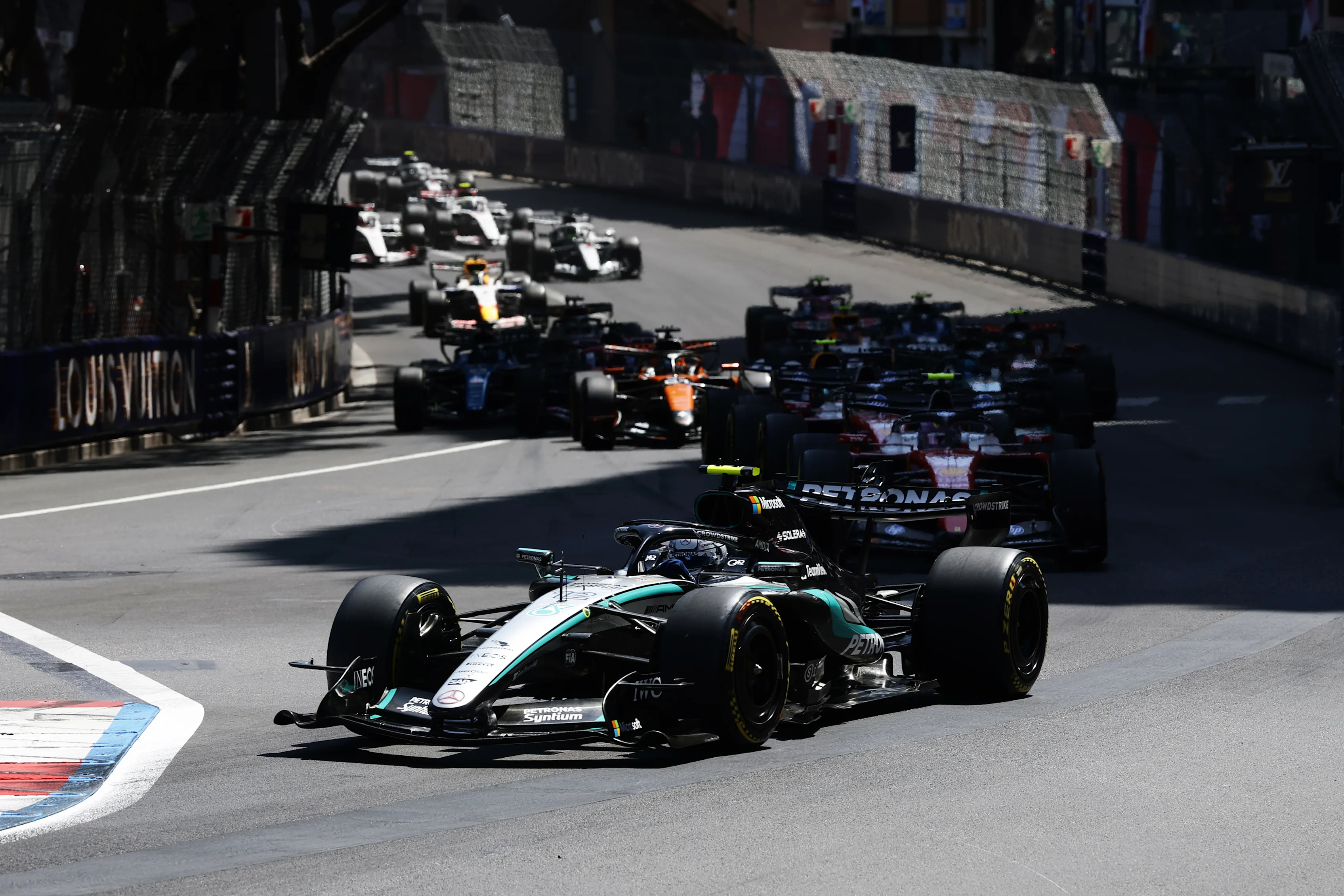 Andrea Kimi Antonelli driving the No. 12 Mercedes AMG Petronas at the 2026 Monaco Grand Prix