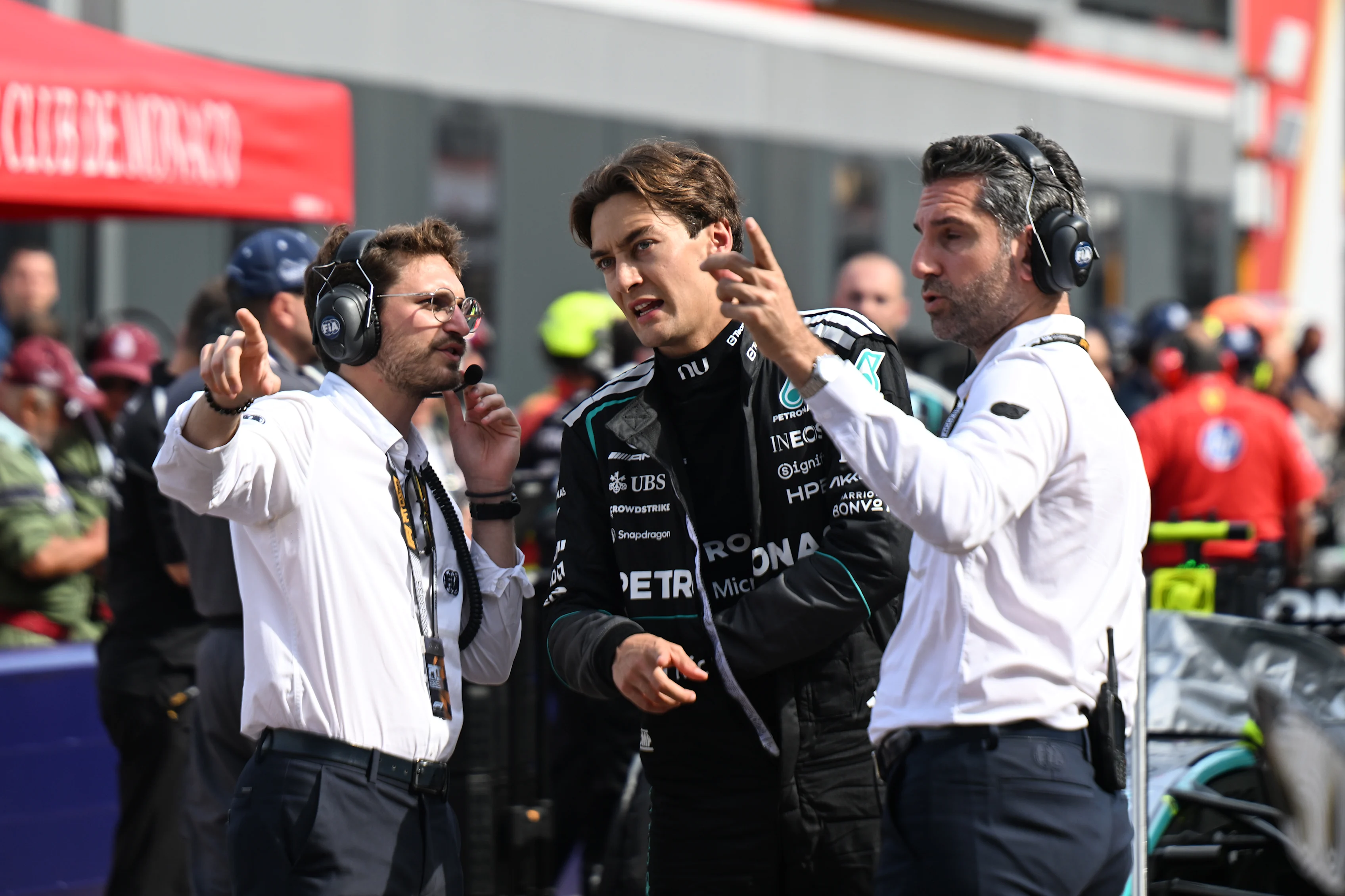 George Russell in his Mercedes at Monaco, where the team calculated he could have finished third without his penalty
