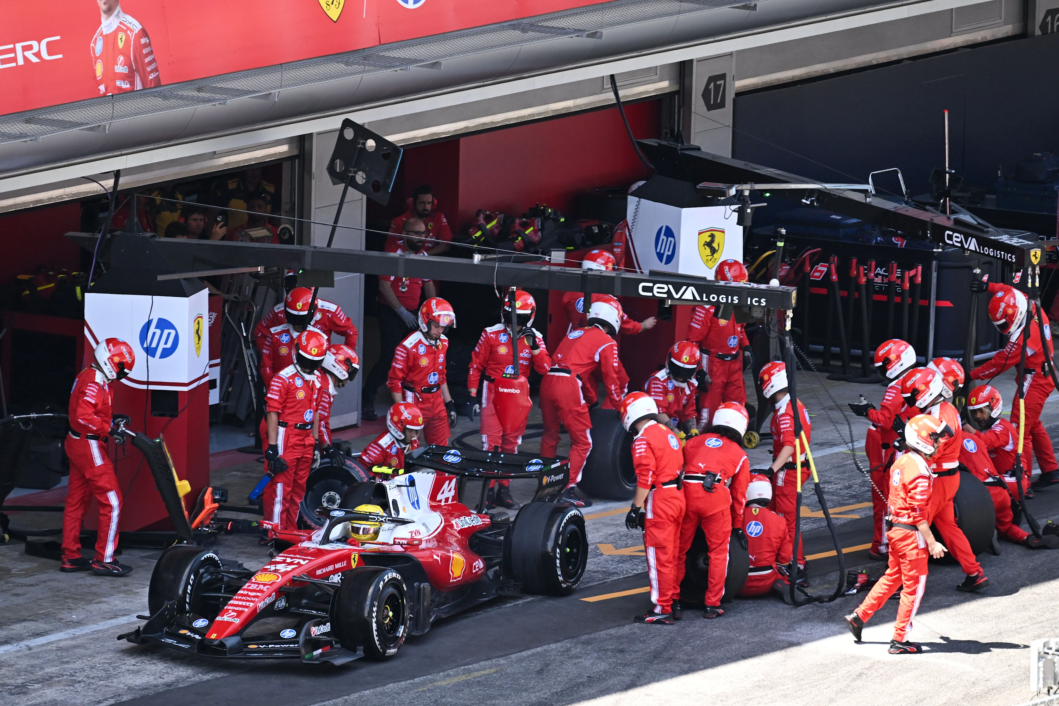 Lewis Hamilton driving the No. 44 Scuderia Ferrari SF-26 at the 2026 Barcelona-Catalunya Grand Prix
