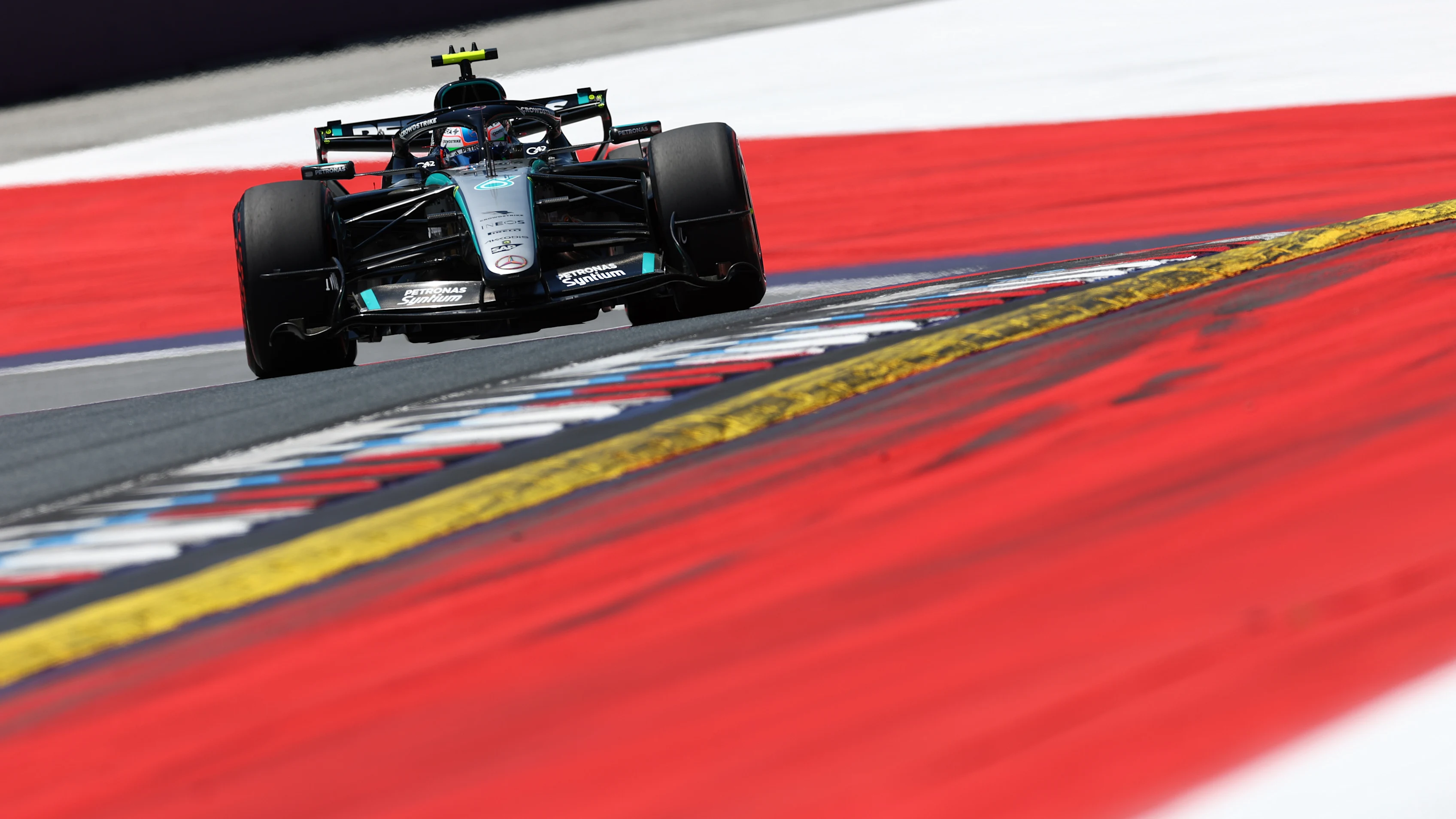 Andrea Kimi Antonelli driving the No. 12 Mercedes AMG Petronas during qualifying at the 2026 Austrian Grand Prix