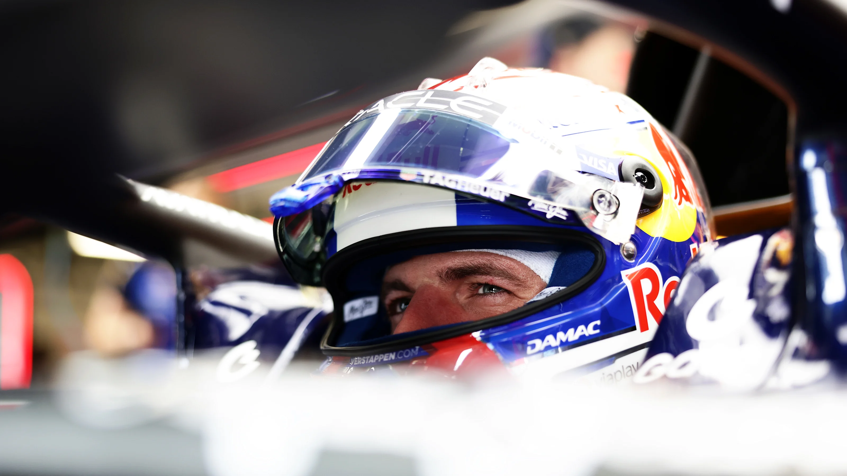Max Verstappen prepares to drive during Sprint Qualifying at Silverstone.