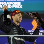 George Russell in his Mercedes race suit, official driver portrait