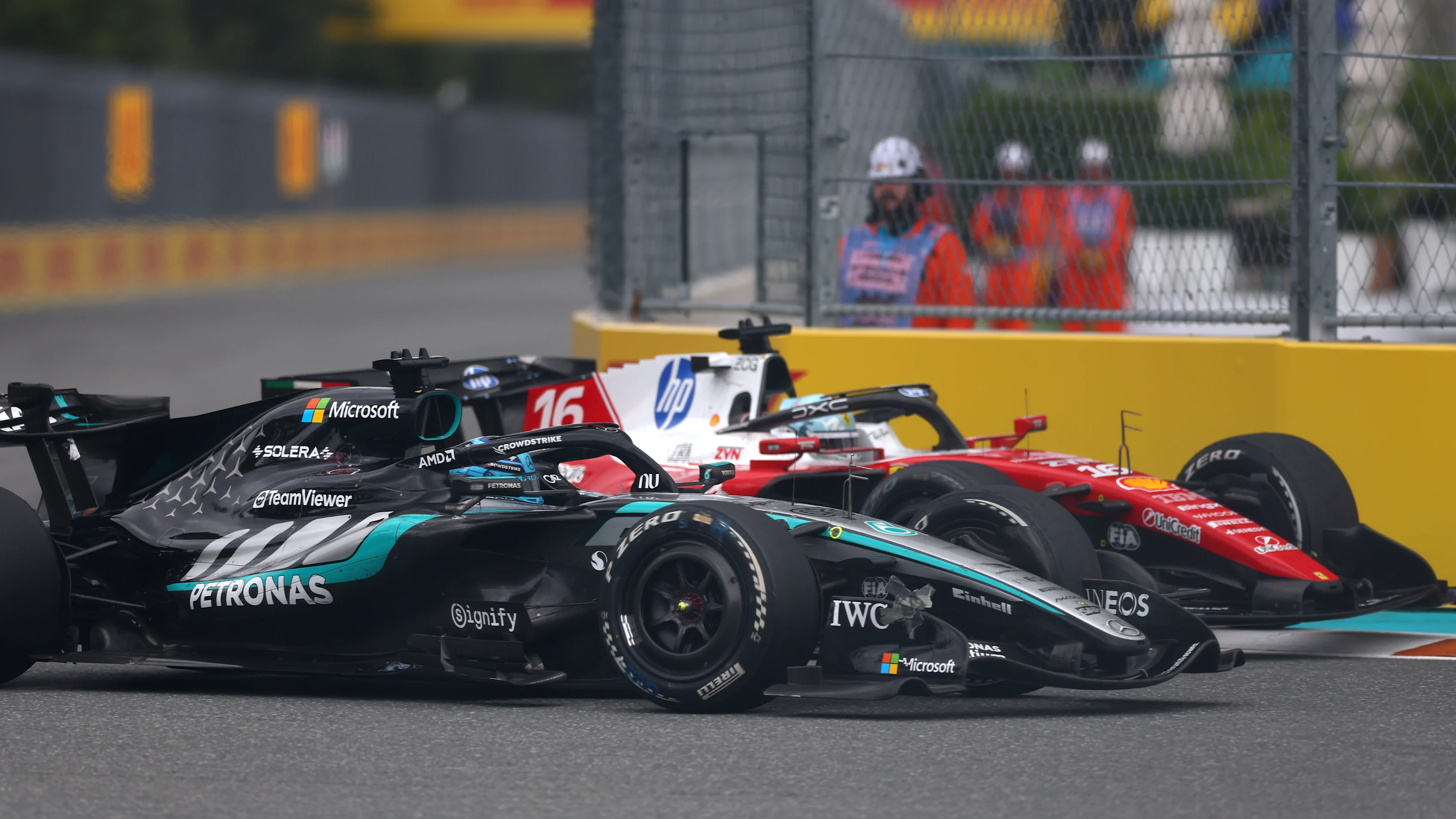 Charles Leclerc drives the No. 16 Scuderia Ferrari SF-26 in Miami, where he finished third in the sprint race.
