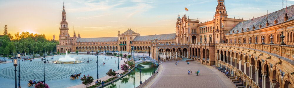 Plaza de Espana in Seville, Spain, KAYAK's fastest-growing fall destination at +165% flight searches