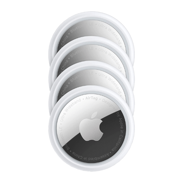 Apple AirTag 4-pack showing the coin-shaped trackers