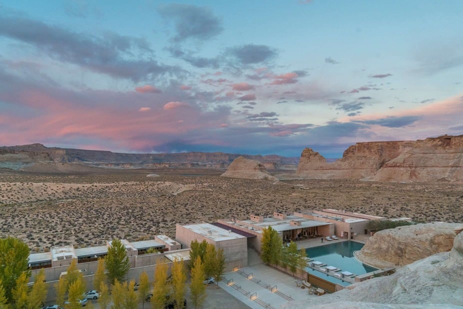 Amangiri resort in Canyon Point Utah, Aman's luxury desert retreat built into the red rock landscape