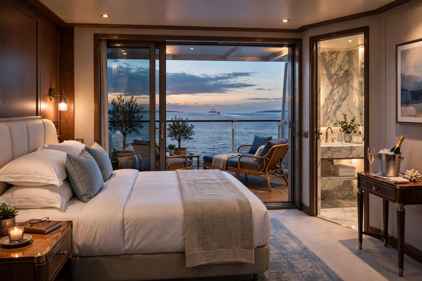 Private veranda suite stateroom on a best luxury cruise lines 2026 sailing