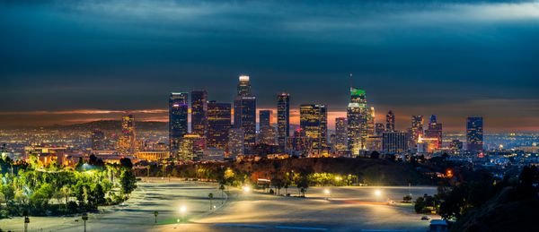 Los Angeles skyline at dusk