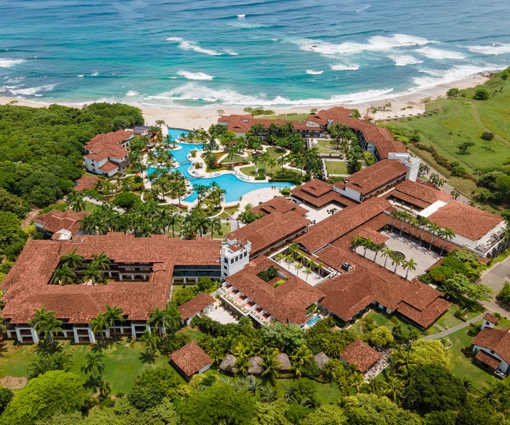 Aerial view of JW Marriott Costa Elena Resort and Spa in Guanacaste Costa Rica, the world's first JW Marriott all-inclusive resort