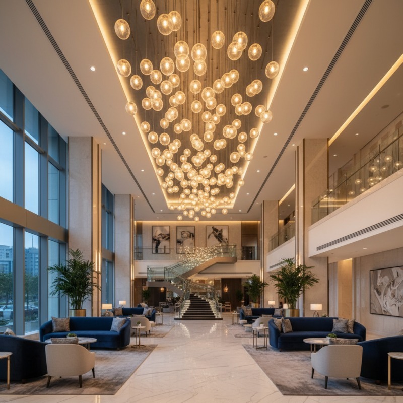 Hotel front desk associate handing a key card to a guest at check-in