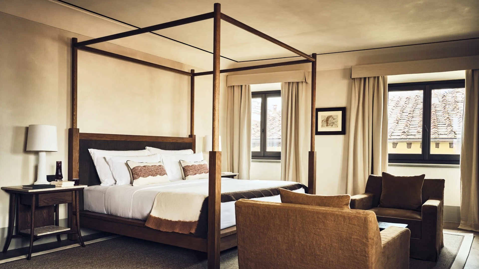 Ultra-luxury apartment interior at La Reserve Firenze in a restored 15th-century palazzo
