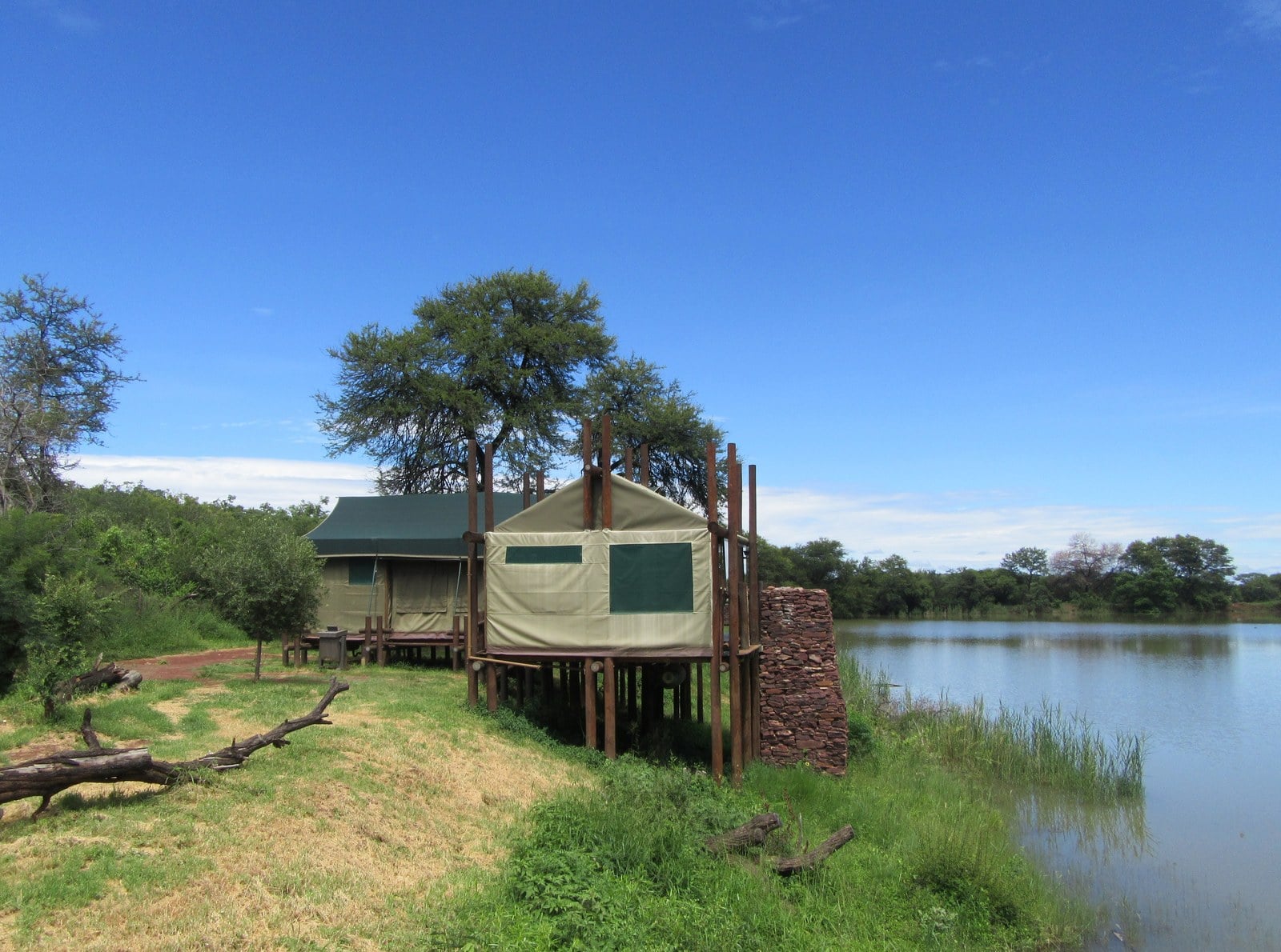 Safari tent at a tented camp in a national park