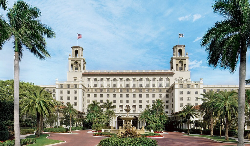 The Breakers Palm Beach facade, the 1926 Italian Renaissance resort on Palm Beach island