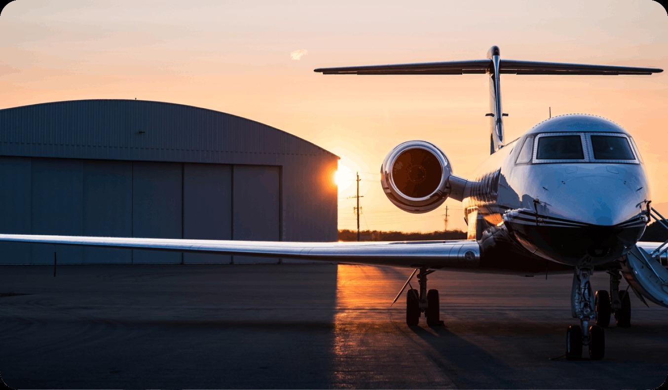 Private jet climbing above the clouds at cruising altitude