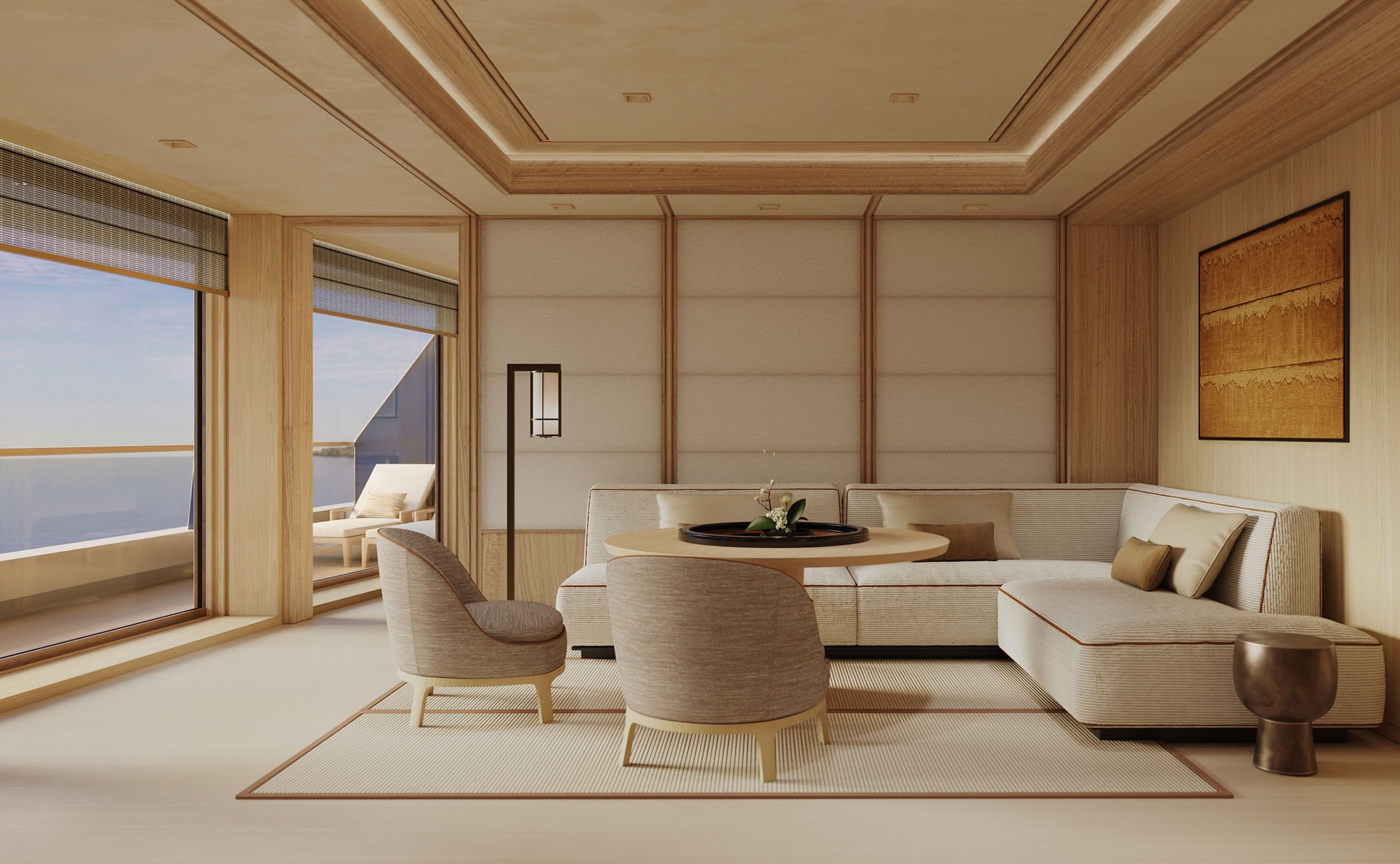 Amangati Grand Suite interior with floor-to-ceiling ocean views
