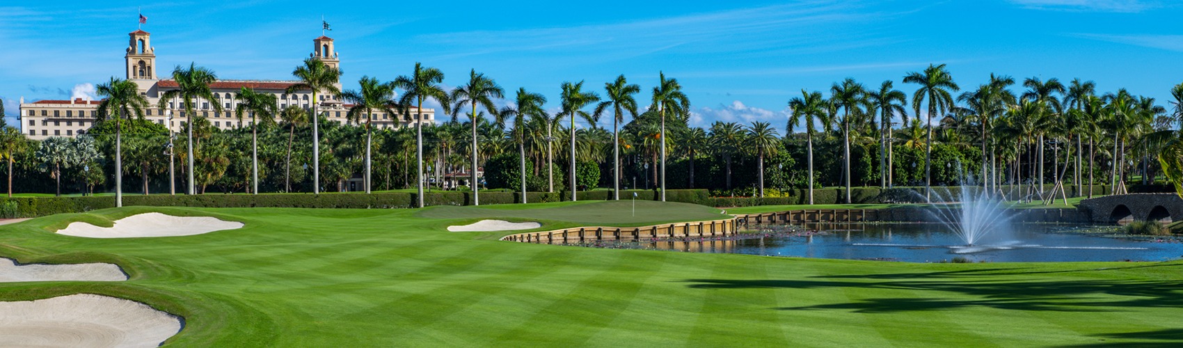 The Ocean Course at The Breakers Palm Beach with the hotel behind it